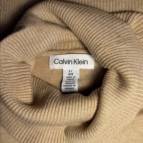 Calvin Klein Women's Tan Turtleneck Sweater - Picture 3 of 4